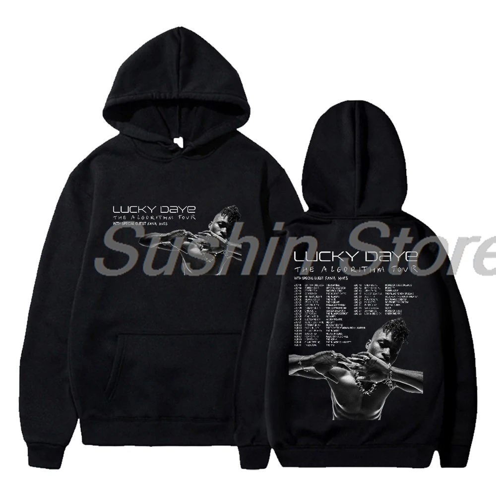 

Lucky Daye The Algorithm Tour Hoodie 2024 Long Sleeve Streetwear Women Men Hooded Sweatshirt Hip Hop Clothes