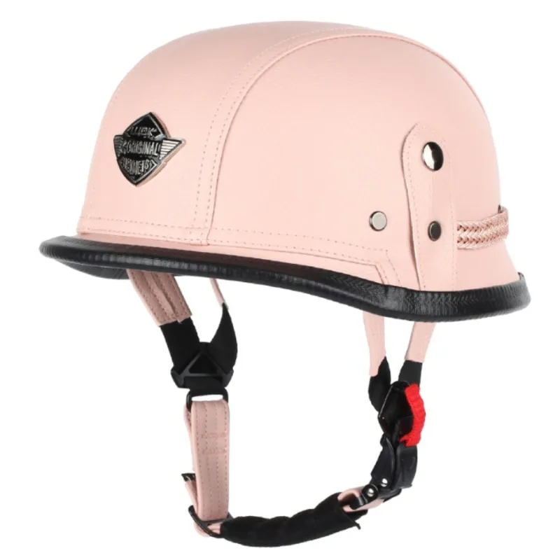 

Motorcycle Riding Cruising Vintage Motorcycle Prince Half Helmet Handmade Leather Hat American German Helmet
