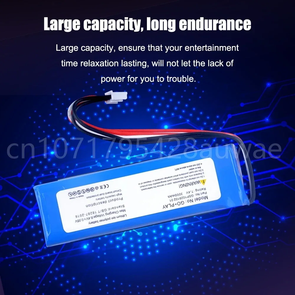 7.4V 3000mAh GSP1029102 01 Rechargeable Lithium Battery for Harman Kardon Go Play Go+Play Mini Bluetooth Speaker