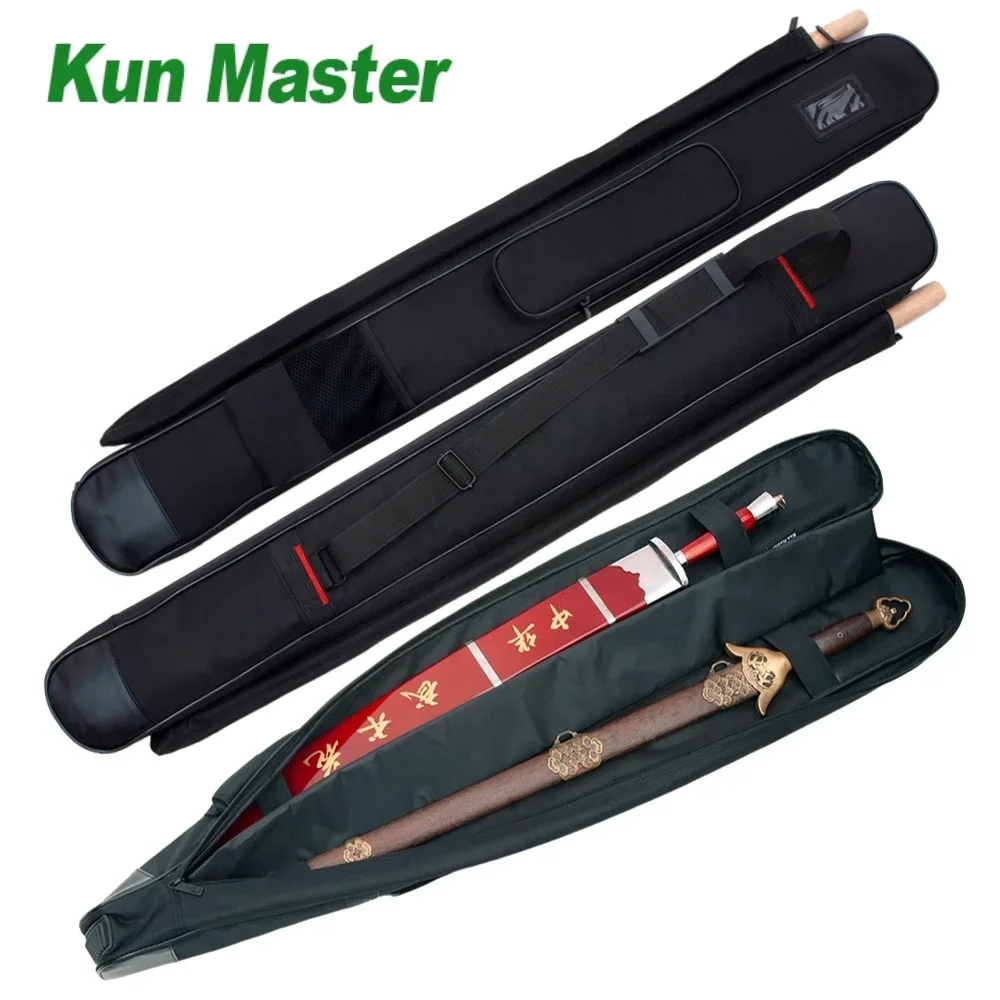 

1.1meter Sword Bag Martial Art Case 43in Equipment Bags hold 3 Katana knives stick Waterproof fabric Shoulder Strap tai chi bag