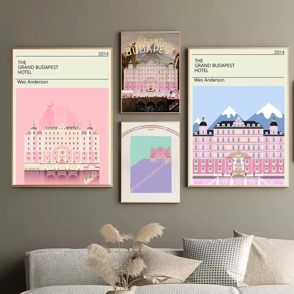 الفيلم ملصق فني G-Grand Budapest فندق HD ذاتية اللصق جدار الفن لغرفة المعيشة غرفة نوم لا تتلاشى ملصقات ديكور المنزل الحديث