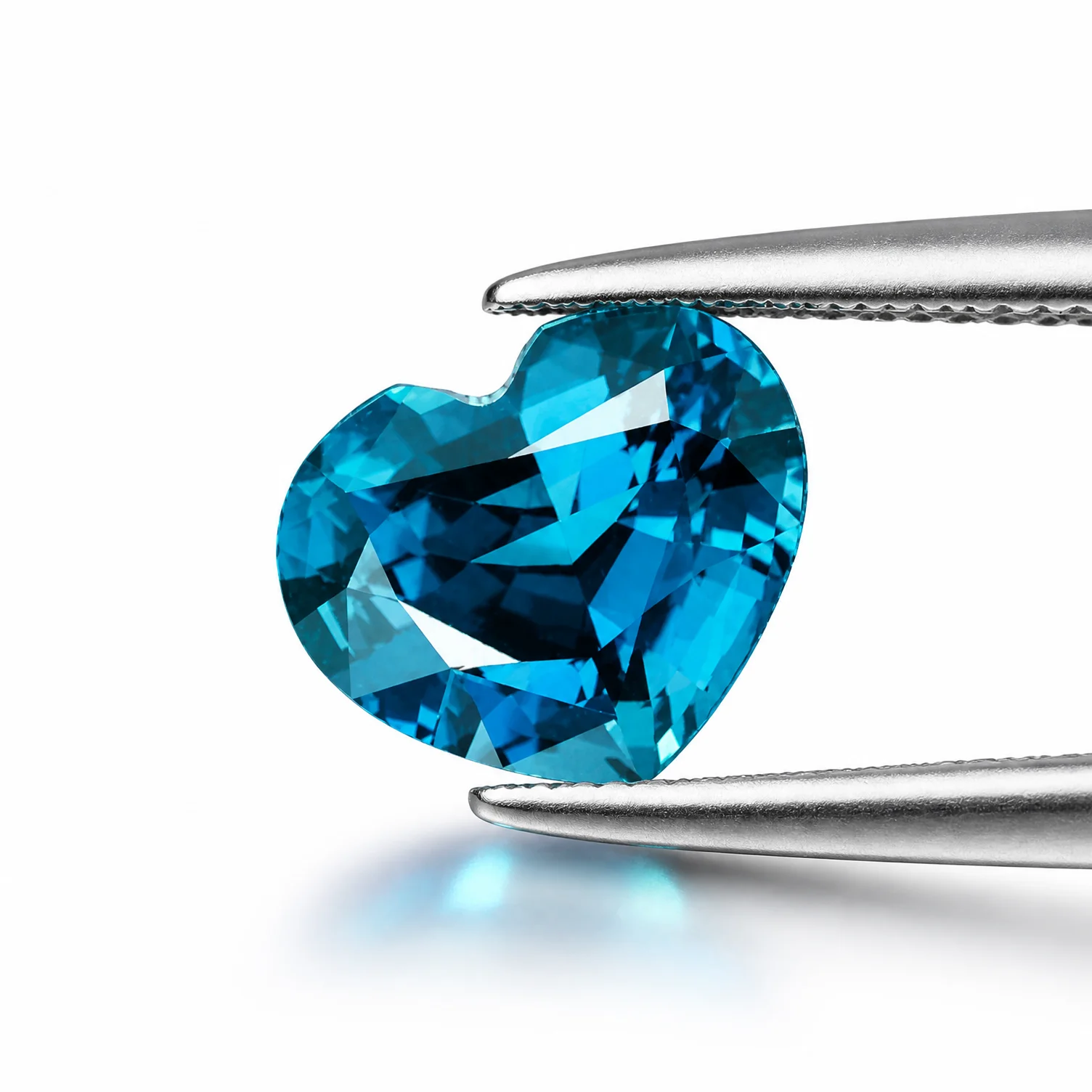 7mm Heart‑Shaped Cut Sea Blue Loose Faceted Gemstone Vivid Ocean Blue Gem Stone For DIY Jewelry Making Ring Pendant Setting Handcraft Accessories Gift