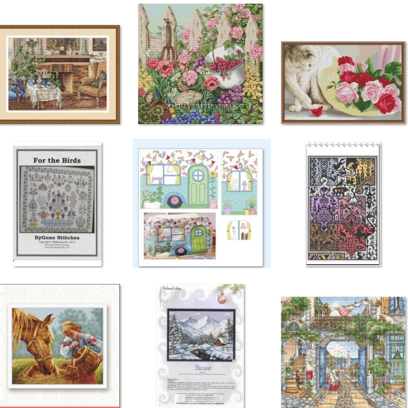 Cross stitch Kit 14CT 18CT 25CT Canvas Cross Stitch DIY Embroidery Set DMC Threads Craft a frog Harvest Fruits 40-55