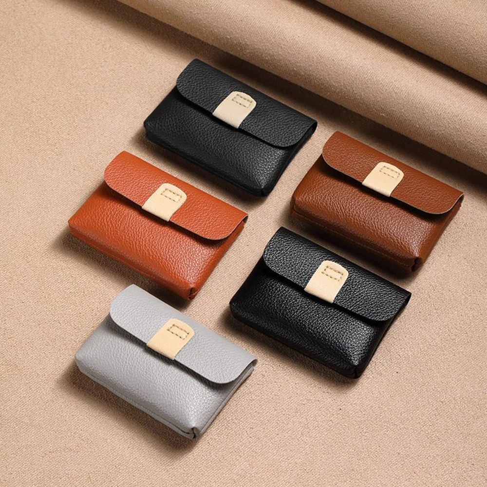 

Women Small wallet PU leather Mini Card Holder Girl Short Zipper Coin Purse Earphone Key Storage Bag Female Hand Wallet Purse