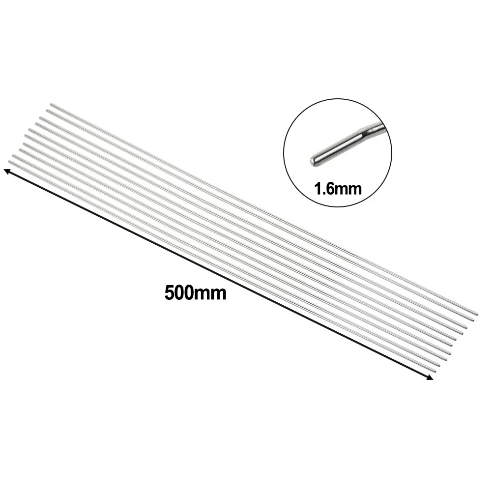 Varilla de soldadura plateada de 50cm, 1,6mm/2,0mm, aleación de aluminio resistente, reparación de soldadura, soldadura, baja temperatura, alta calidad