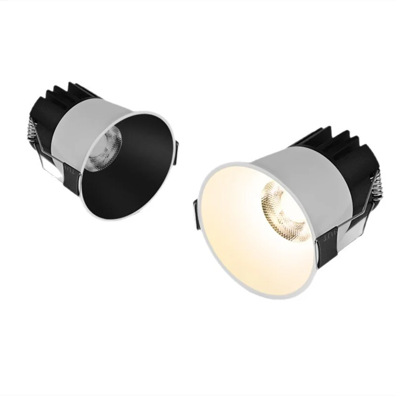 Recessed LED Downlight Black Modern Spotlight Indoor Anti-glare CRI98 Aluminum Ceiling Light for Living Room Bedroom Dimmable