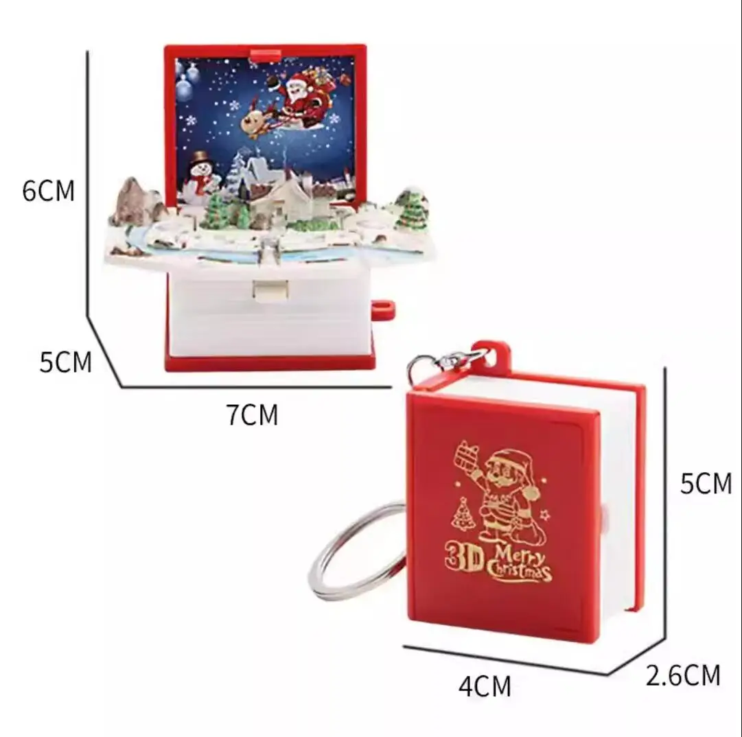 1 PCS 3D Folding Pop-Up Books Pastoral Rurality Rural Countryside Fields And Gardens Cottage Villa Fold Book Keychains Toys Toy