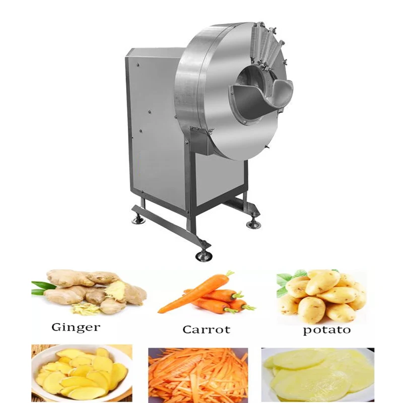 Commercial Electric Ginger Slice Shred Equipment For Bamboo Shoot Potato Carrot Radish Cucumber Vegetable Cutter Machine