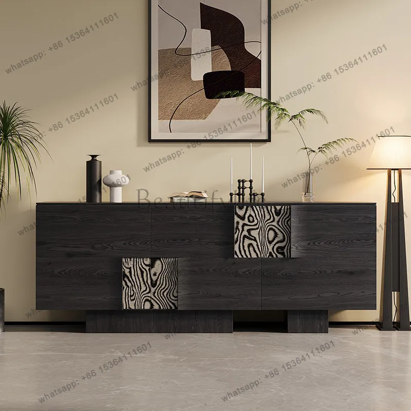 

Italian light luxury tree tumor wood dining side cabinet solid wood storage storage cabinet