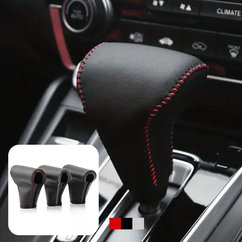 Car PU Leather Carbon Fiber Gear Shift Knob Cover for Honda Crv CR-V 2017 2018 2019 2020 2021 2022 Interior Accessories