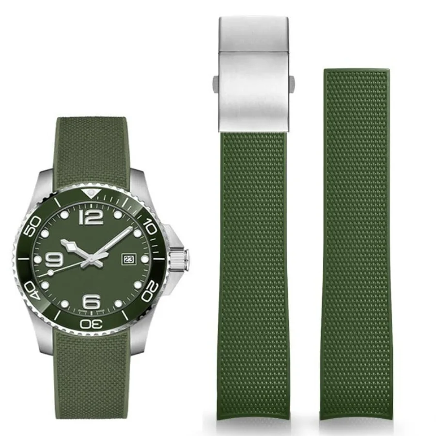 

Резиновый ремешок для часов 21 мм для Longines Master Conquest HydroConquest, сменный ремешок L3, аксессуары для мужчин и женщин, 41 мм/43 мм