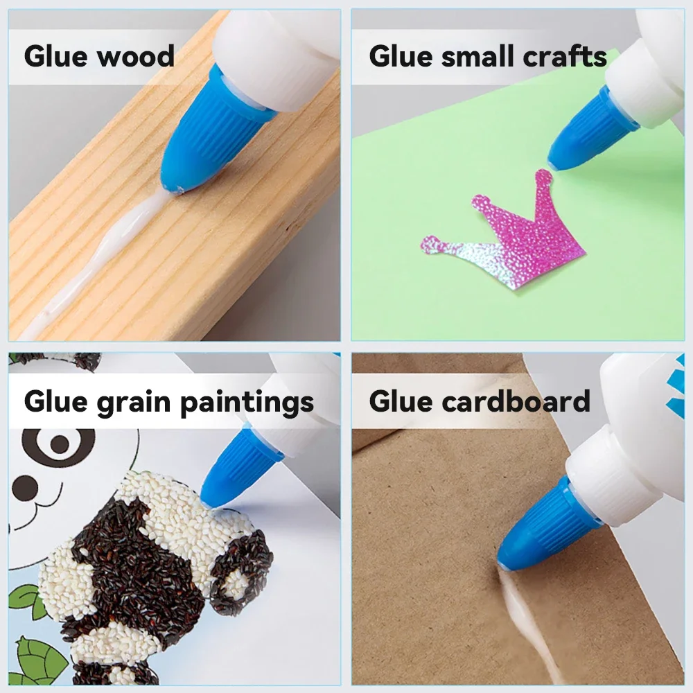 40ml Quick Dry Liquid White Glue Child Handmade Paper Crafts Adhesive Home School Office Stationery Business File Bonding Tool