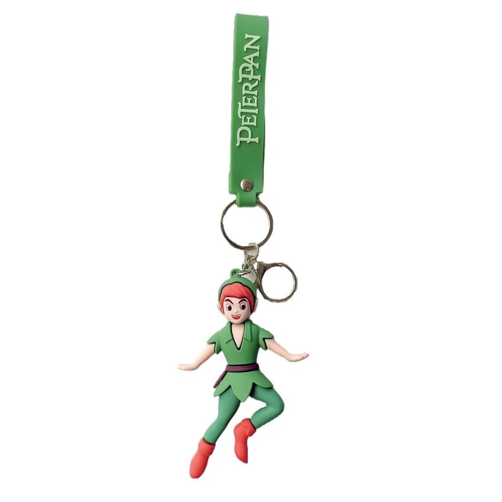 Anime Movie Peter Pan Figure Keychain Kawaii Doll Backpack Keyring Pendant Children\'s Cute Jewlery Toys Birthday Gift Wholesale