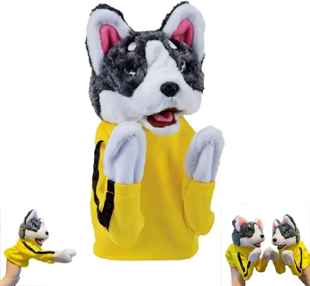 

Kung Fu Animal Toy Husky Gloves Game Plush Toys Stuffed Hand Puppet Dog Action Toy Boxing Husky Interactive Doll Children