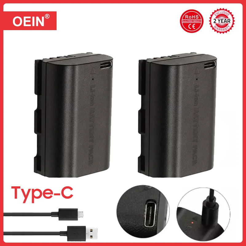 

2800mAh LP-E6H Replace LP-E6N LP-E6 Battery with Type-C Input For Canon EOS R R5 R6 60D 70D 80D 90D 5D IV 5DS R 7D Mark Camera