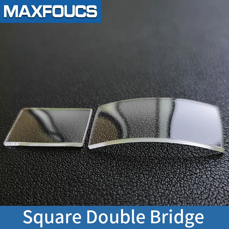 Square Double Bridge Mineral Glass For CTR TANK 2442 2415 2441 1740 2505 White Transparent Watch Crystal Repair Parts