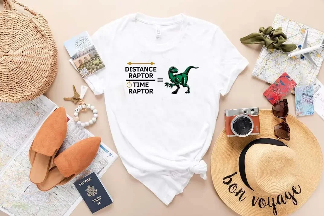Funny Distance Raptor Time T Shirt Dinosaur GifT Lover BG167
