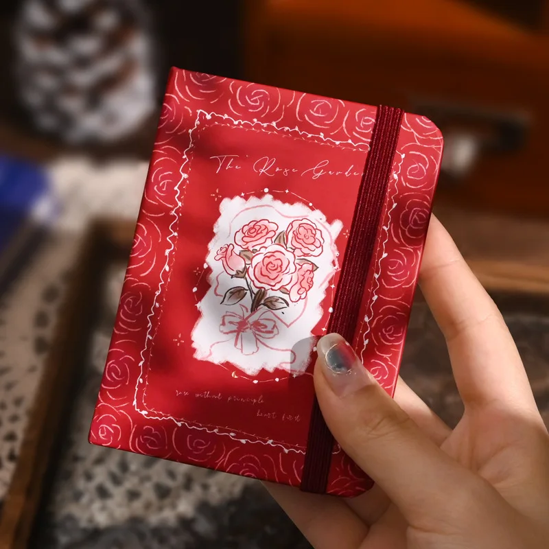 Romantic Rose Series Pocket Art Style Exquisite Notebook Retro Diary Small Portable  Book Note Book Notebook Acessórios