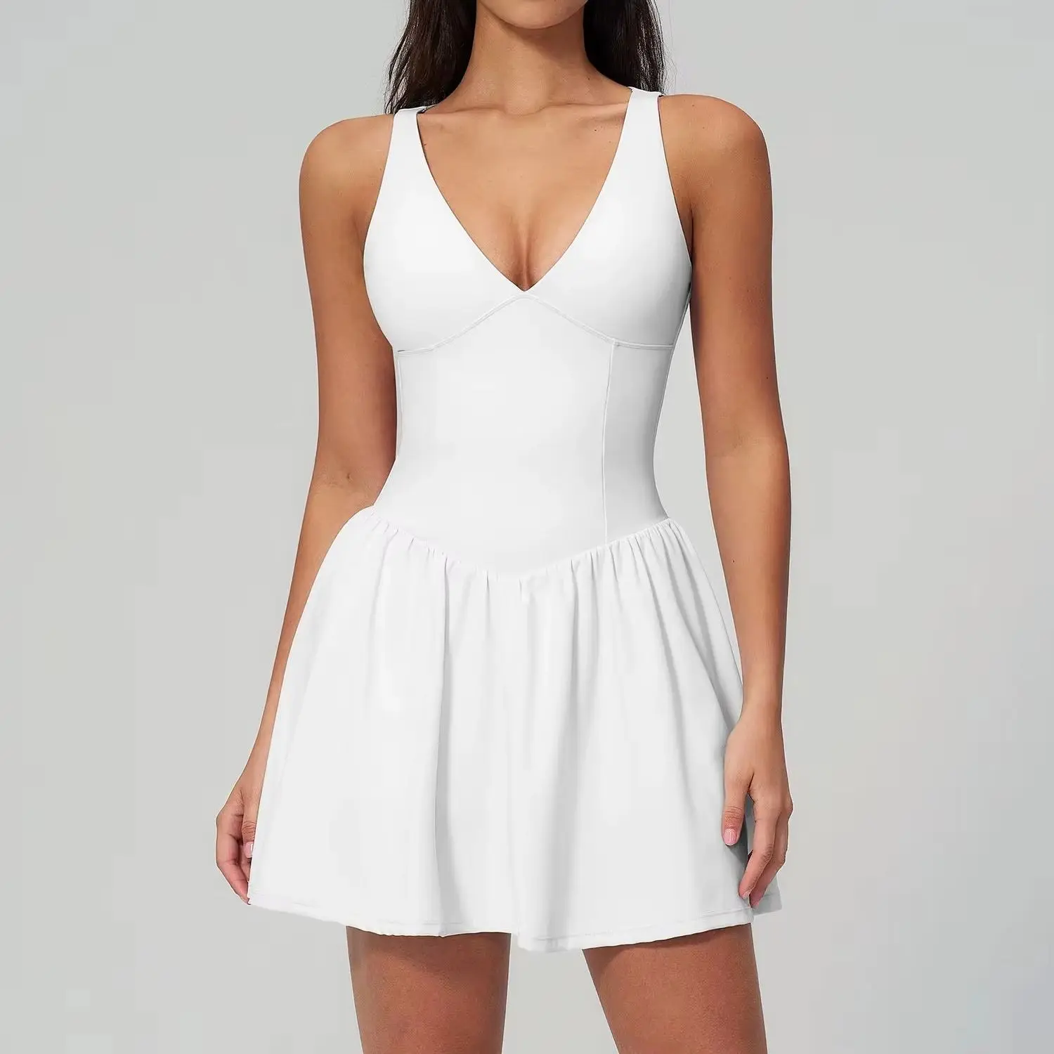 Summer Yoga Jumpsuit Women Tracksuit Fitness Suit Gym Bodysuits Sportswear Outdoor Running Tight Fitting Camisole Dress Yoga Set