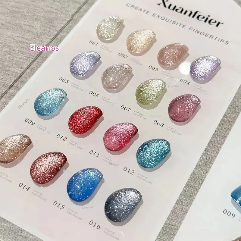 Eleanos Shining Milky Way Cat Eye 15ml เล็บเจลชุด 16 สีประกาย Soak Off แม่เหล็ก UV lED เจลเคลือบเงาสําหรับเล็บ Art