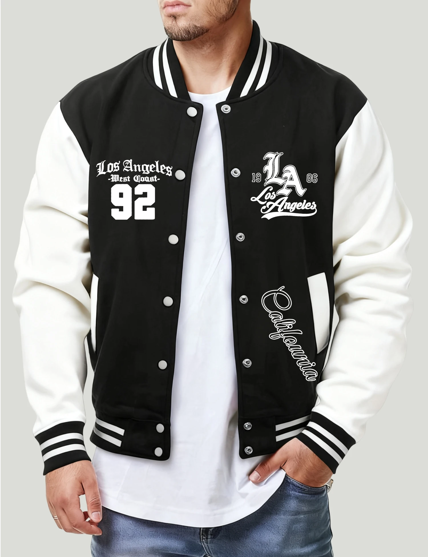 

Одежда с художественным принтом алфавита, номер 92, мужская модная флисовая верхняя осенняя свободная бейсбольная куртка, повседневная свободная спортивная одежда для мужчин