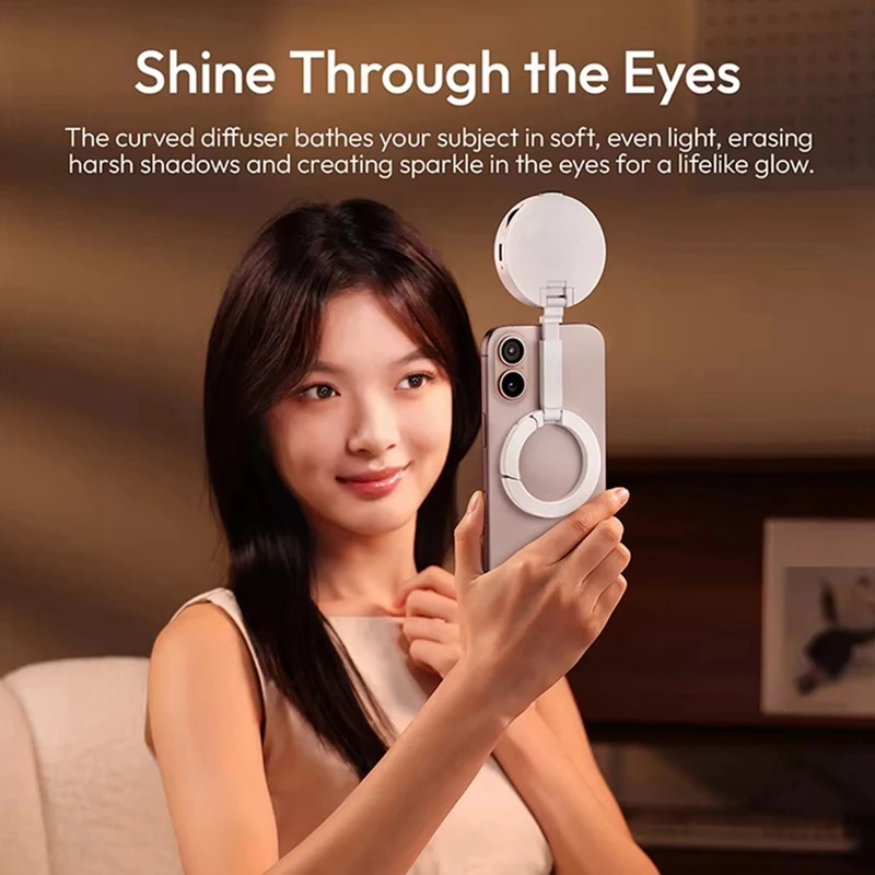 

ML05 MagLock Fill Light, двухцветная настольная подставка для видеосъемки для 17, 16, 15, IOS, Android, для видеоблогов, прямой трансляции, черный