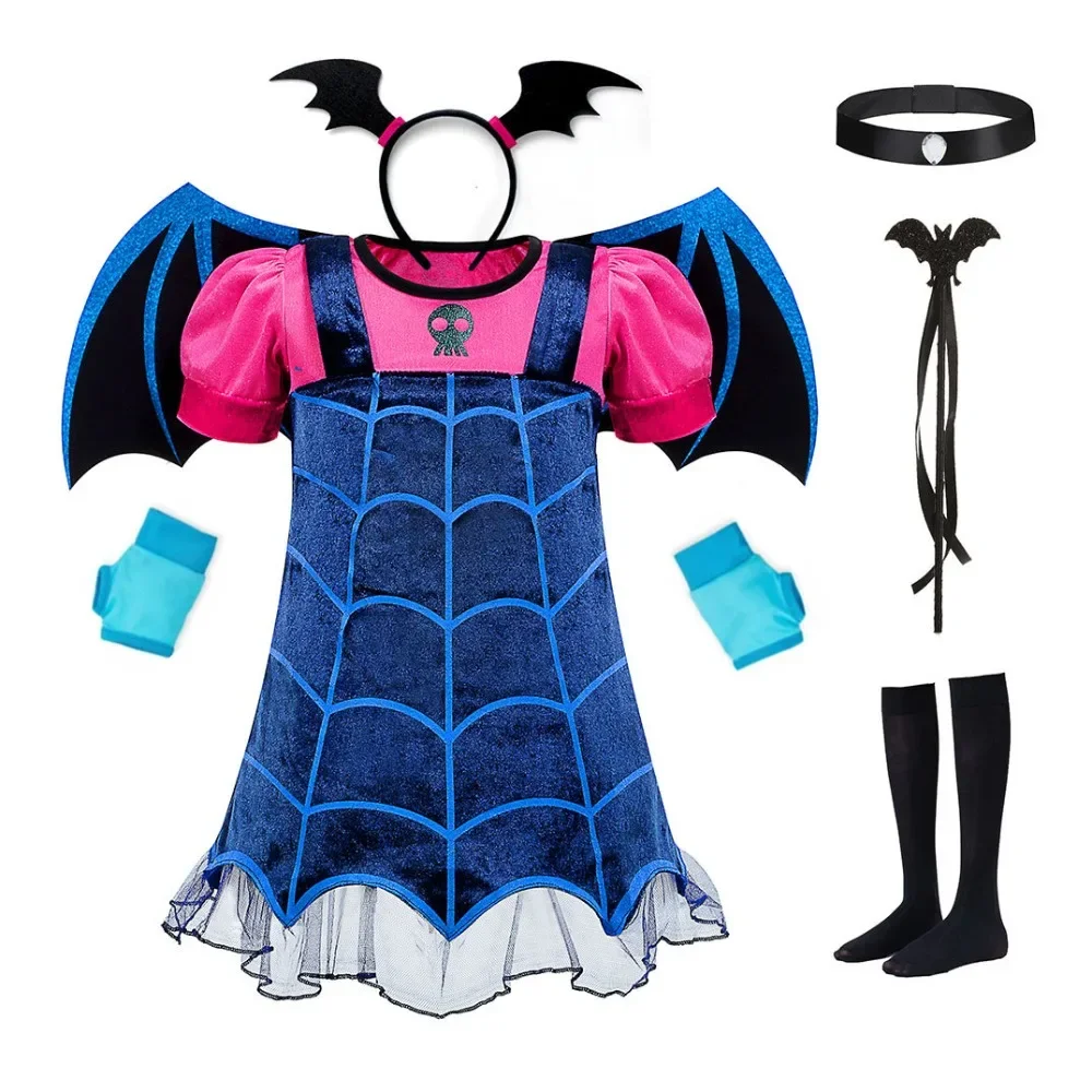 Best-selling Halloween Vampire Wings Little Nana Dress Same Vampire Skirt Skull Mermaid Halloween Cos Costume