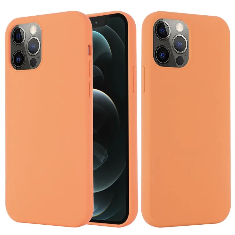 

Magnetic Absorption Soft Liquid Silicone Case Compatible with MagSafe Charging Phone Cover for iPhone 13 Pro 6.1 inch - Orange