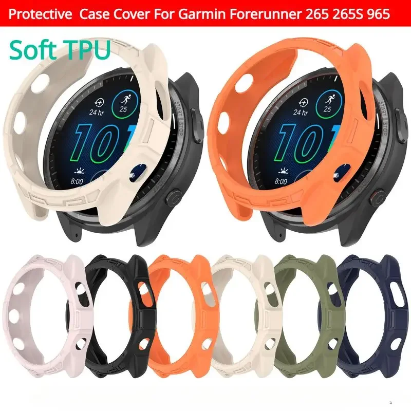 TPU Protective Case Cover For Garmin Forerunner 265 265S 965 Smart Watch Band Soft Silicone Bumper Protector Shell Accessoies