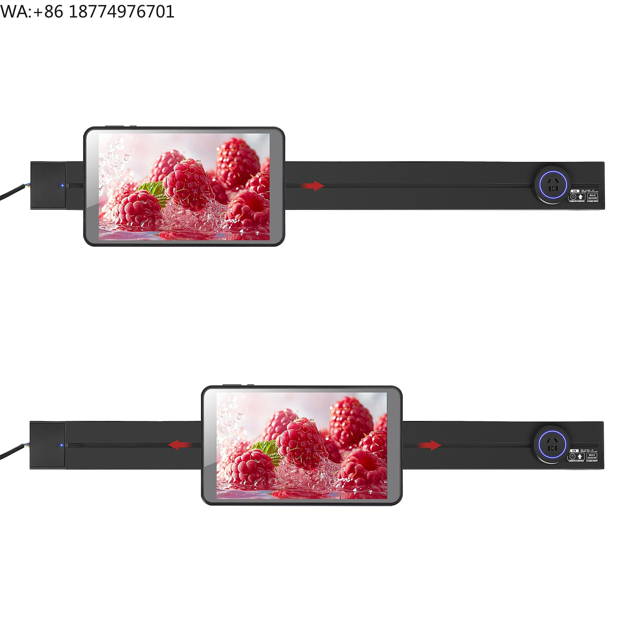 

Новейший рекламный дисплей для полок супермаркетов 80 см с 2 сенсорными экранами FYD 07 Android 13 8 дюймов (односторонний)