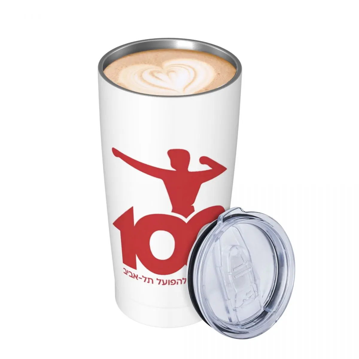 Hapoel Tel Aviv Insulated Tumbler, 20oz Tumbler with Lids and Straws Stainless Steel Vacuum Travel Mug Coffee Cup