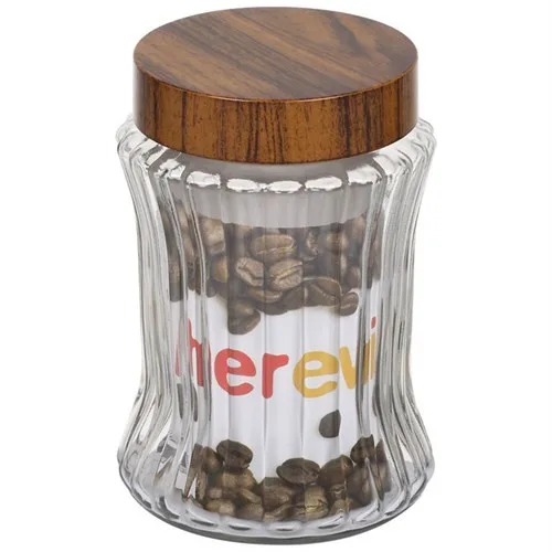 Herevin Glass Jar With Wood Lid 1,5 Lt