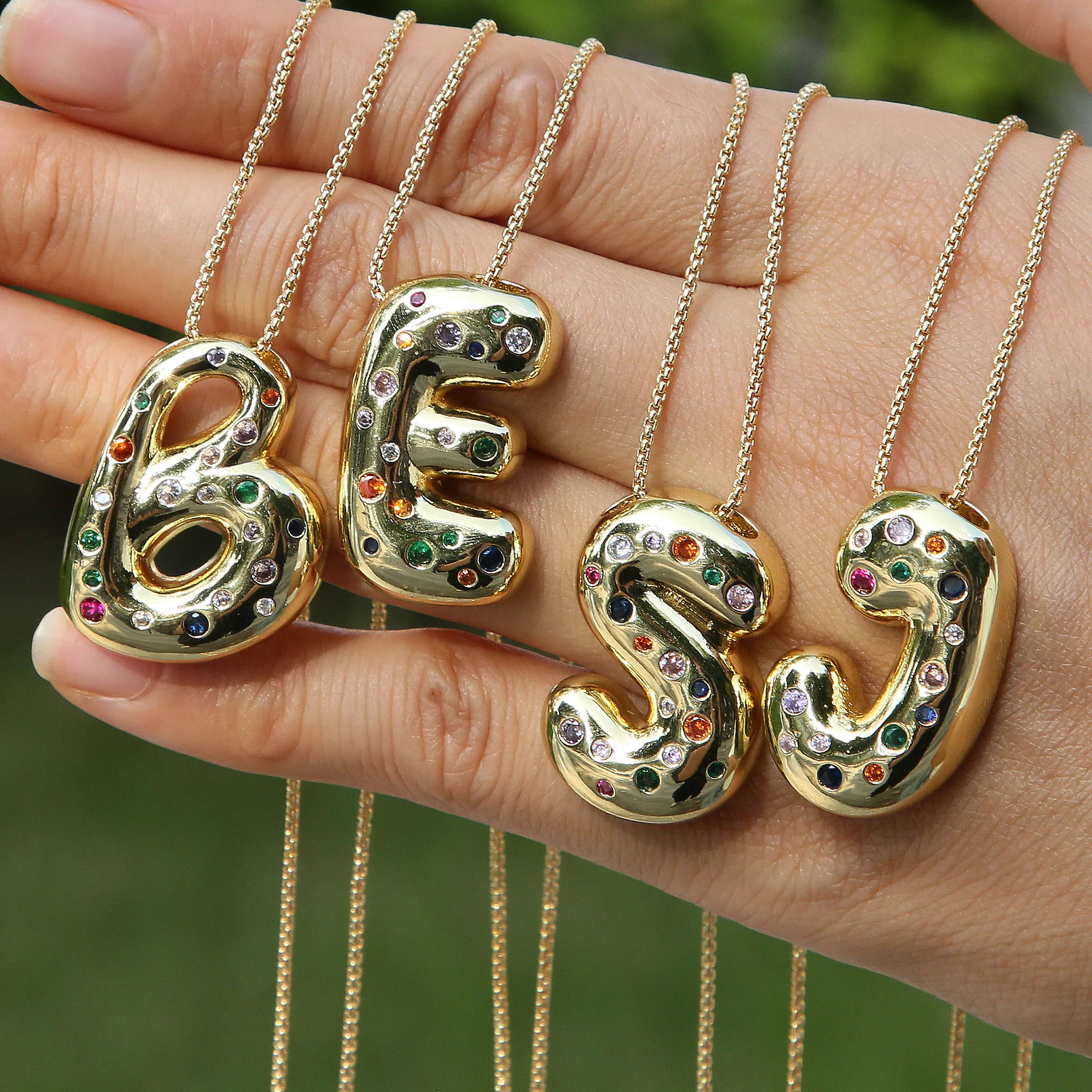 Men'S Accessories Jewelry Sale - Hot Sale A-Z Letters Inlaid Colorful