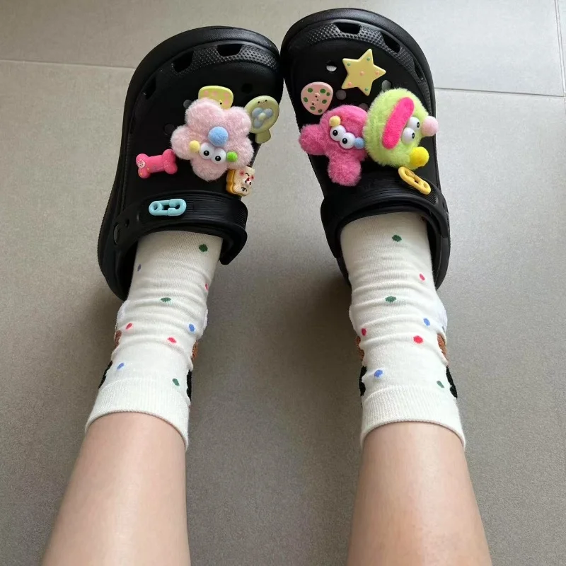 Jibbitz Charms Cartoon Sausage Mouth Big Eyes Shoe Decorations For Sandals Diy Funny Charms Compatible With All Clogs Party Gift