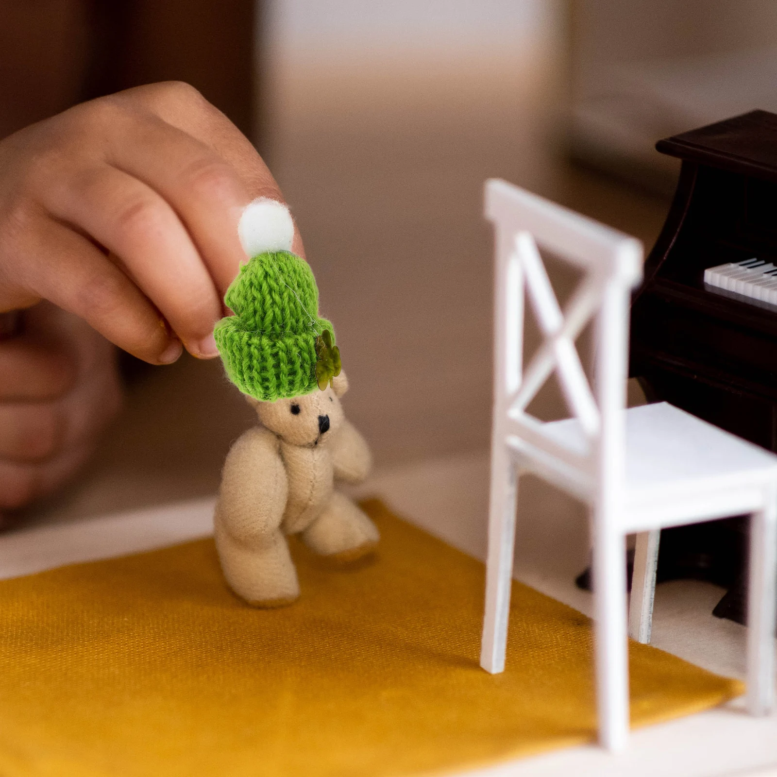 

3pcs 3 Pieces DIY Craft Hat Ornaments Decorative Knitted Hats Decorating Supplies Mini for Crafts Crochet Cap Making Knitting