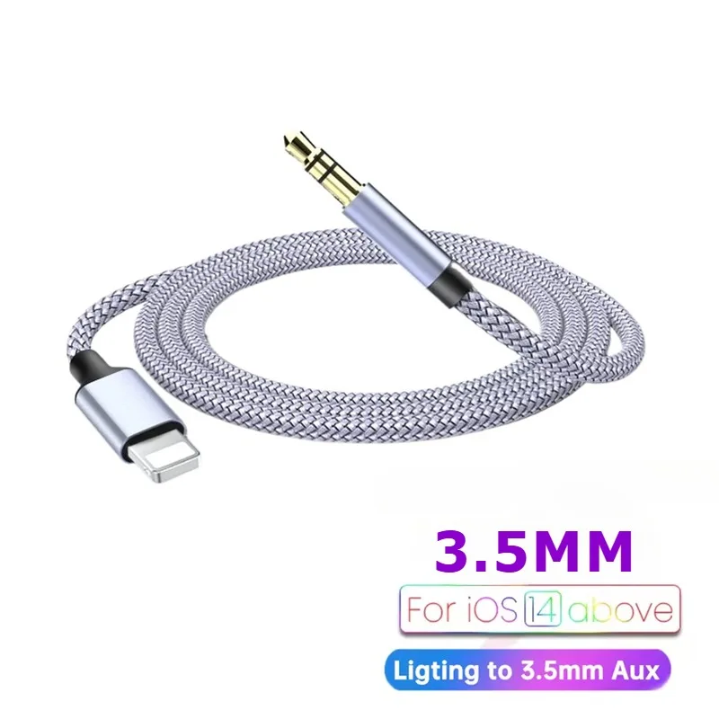 For iPhone Aux Cord iPhone 3.5mm Headphone Audio Jack Aux Cable Car Adapter For iPhone 15 14 13 12 11 Pro Max XS XR SE 8 Plus