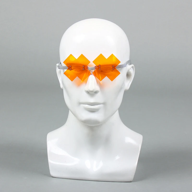 Game Guilty Gear Happy Chaos Cosplay Glasses Cross Eyeglasses Yellow Sunglasses Goggles Unisex Eyewear Halloween Carnival Prop