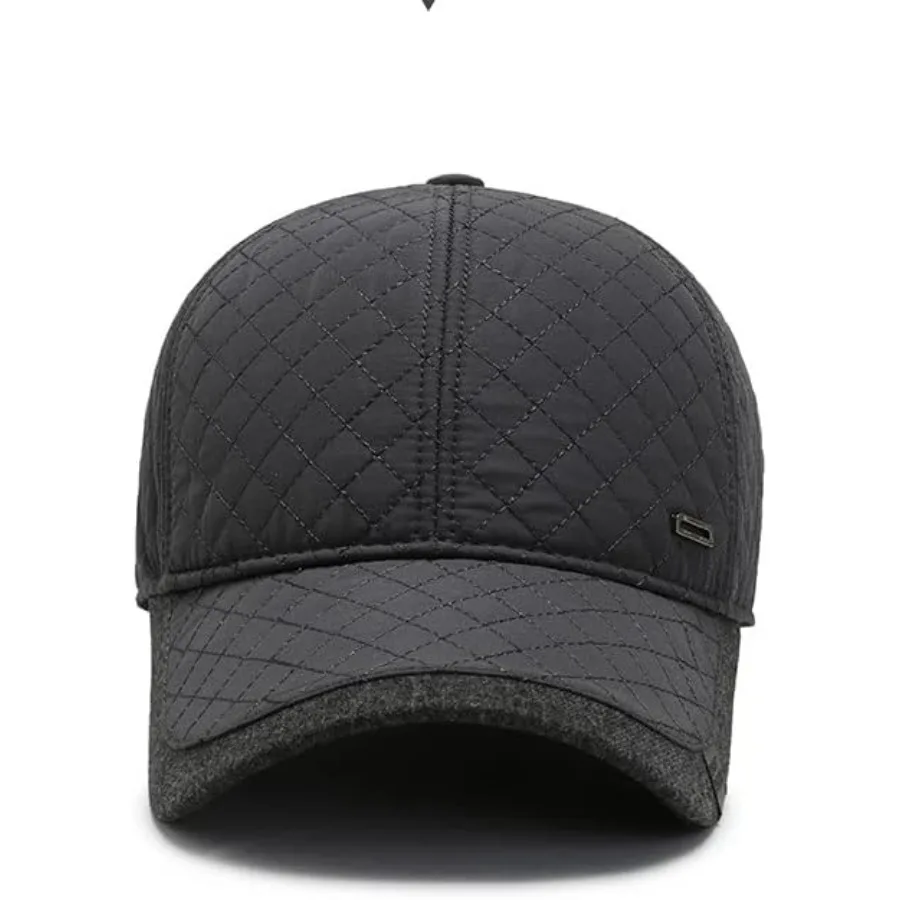 Topi Bisbol Musim Dingin Topi Musim Dingin Pria dengan Penutup Telinga Topi Cuaca Dingin yang Dapat Disesuaikan