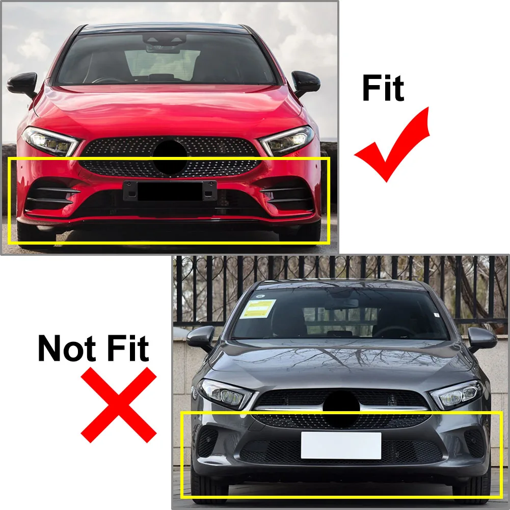 2x Car Front Bumper Spoiler Lip Splitter Cover Canard For Mercedes Benz A-Class W177  A180 A200 A220 A260 A35 Sport 2019-Up