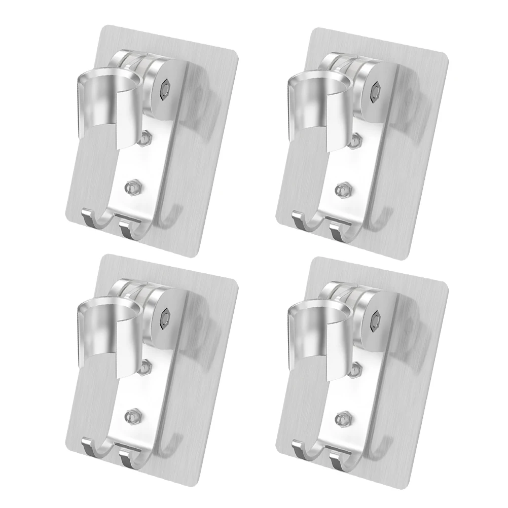 

Bathroom Shower Base Handheld Mount Adhesive Rod Holder Wall Head Adjustable Non Perforated Showerhead Bracket