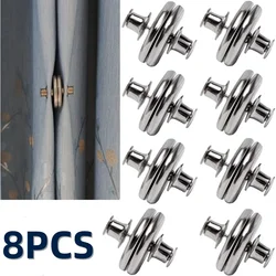 8 Pairs Curtain Magnets Closure, Curtain Weights Magnets Clips with Tack, Drapery Magnetic Holder Buckle to Hold Curtains Closed