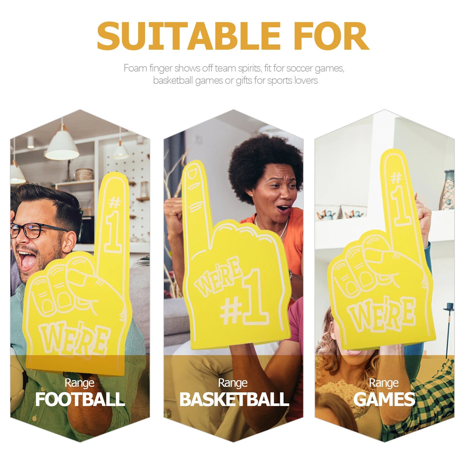 

3Pcs Foam Finger Sports Cheer Prop Foam Hands Noise Makers Sports Team Spirit Party Supplies Pointer Finger for Hands