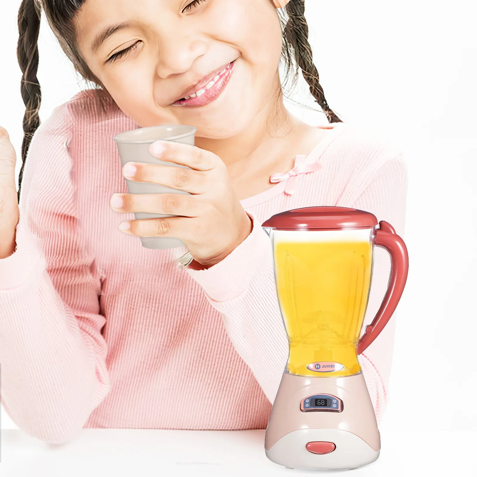 Máquina de suco elétrica meninas brinquedos casa de bonecas jogar cozinha acessórios da criança para crianças plástico pequeno espremedor viagem