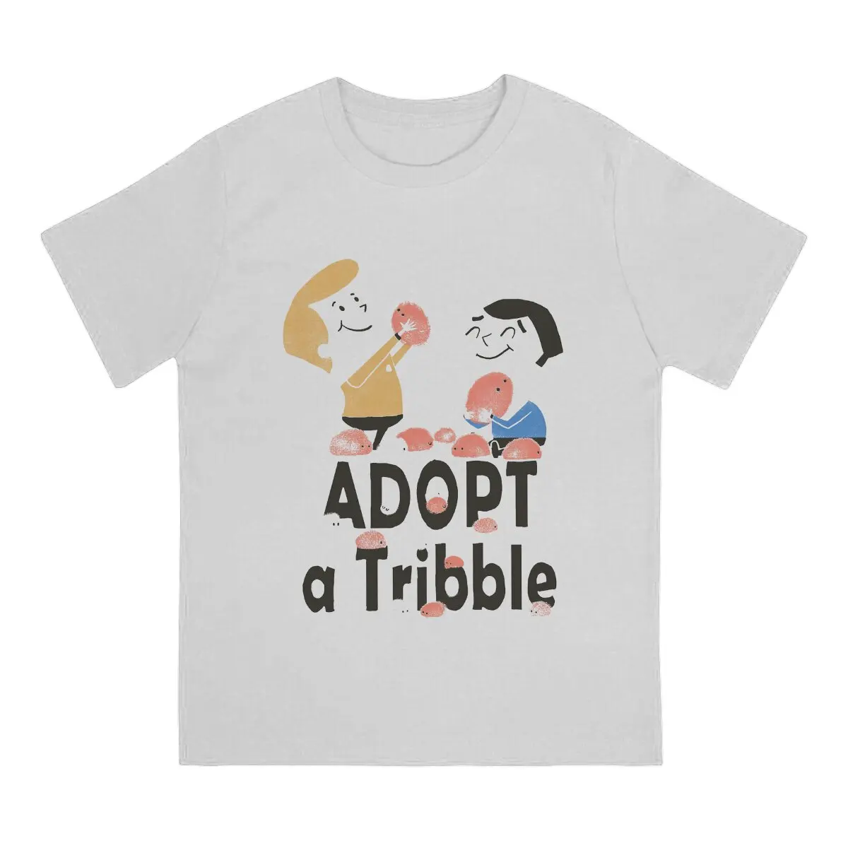 Stars Trekers Adopt A Tribble T Shirt Vintage Homme Men's Tshirt Polyester Short Sleeve