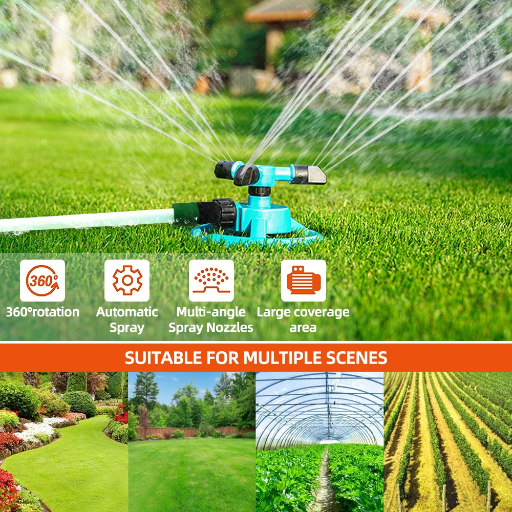 

360 Degree Automatic Rotating Garden Lawn Water Sprinklers System Quick Coupling Lawn Rotating Nozzle Garden Irrigation Supplies