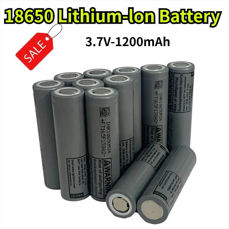 1200mAh 18650 Li-Ion Battery 3.7V for 30A Toy Tool Flashlight with Charger Compatible with Our 18650 Model