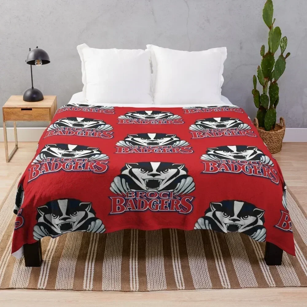 

Brock (Badgers) College Logo1 Throw Blanket Tourist Blankets For Bed Travel funny gift Blankets