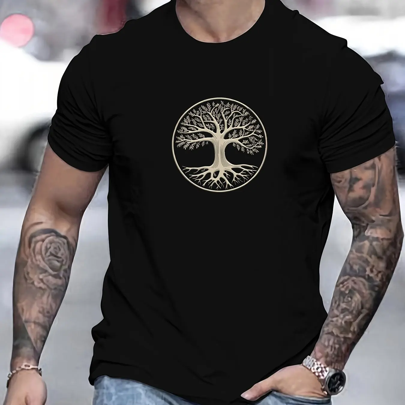 

Fashion Tree of Life 3D Pattern Printing T-shirt Summer Casual Sports Loose O-Neck Short Sleeve Tee High Street Harajuku Clothes