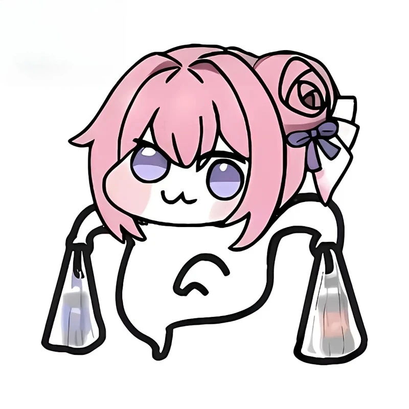 ملصق سيارة Doro Pink Kawaii - ملصق فينيل مقاوم للماء لديكور نافذة الكمبيوتر المحمول التلقائي، تصميم جمالي لطيف ياباني مضحك #1