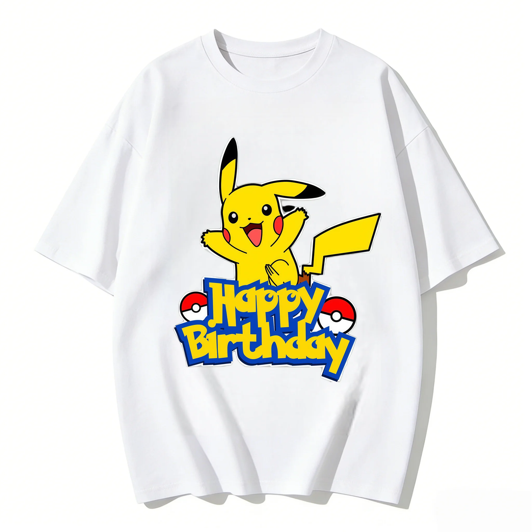 Summer New Pokemon Print T-Shirt Unisex Casual Short Sleeve Parent-child Clothing Streetwear Anime Graphic Tees Birthday Gift